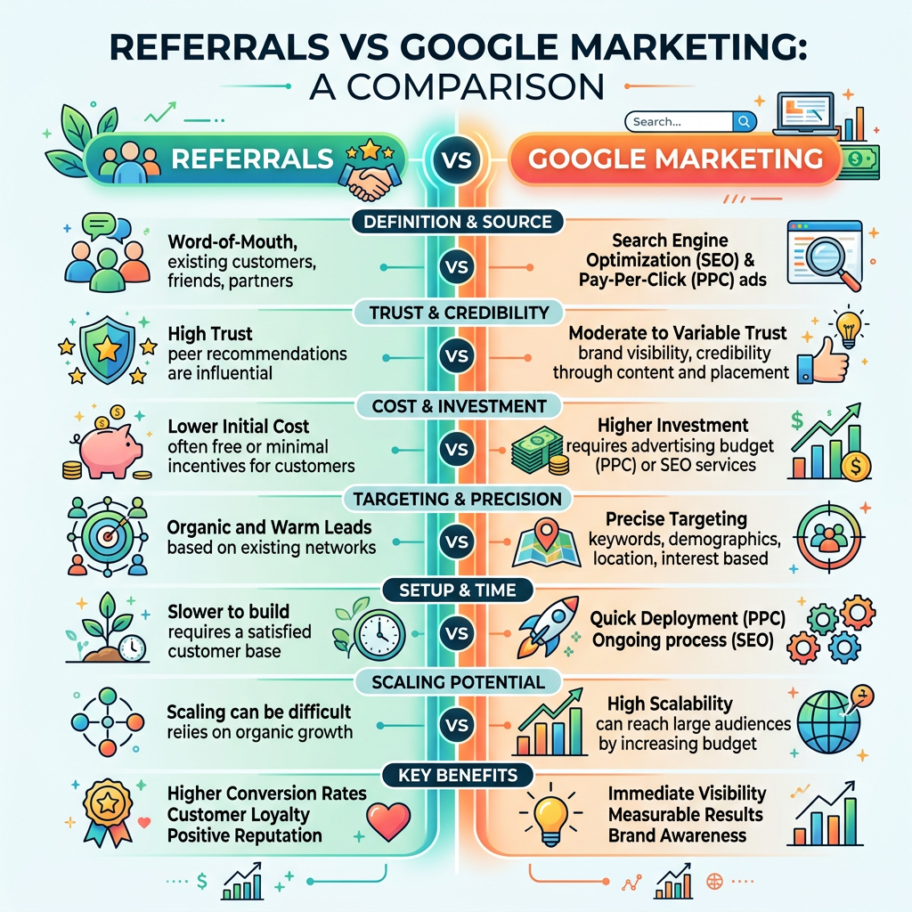 Google. Social Media. Referrals.